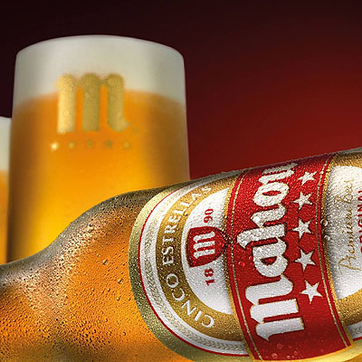 Cerveza Mahou, botellin de 25 cl