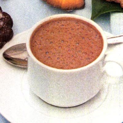 Chocolate caliente en bidones