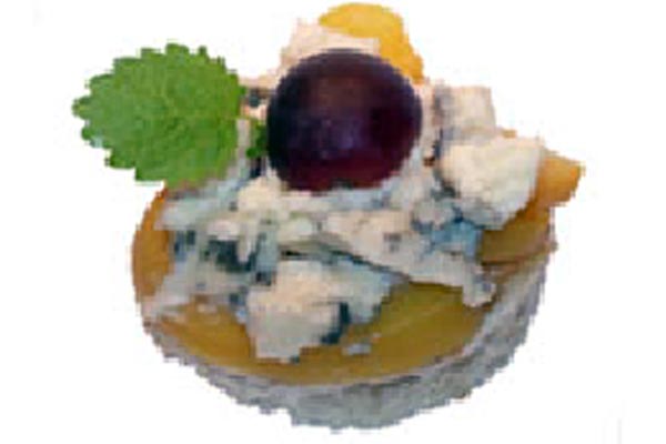 Canapé Roquefort y Mango