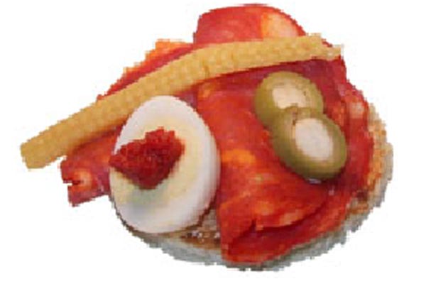 Canapé Chorizo y Huevo