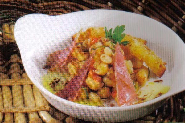 Cazuelita de Ensalada de Garbanzos con Jamón